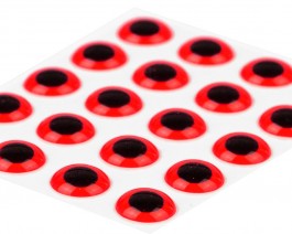 3D Epoxy Eyes, Fluo Red, 6 mm